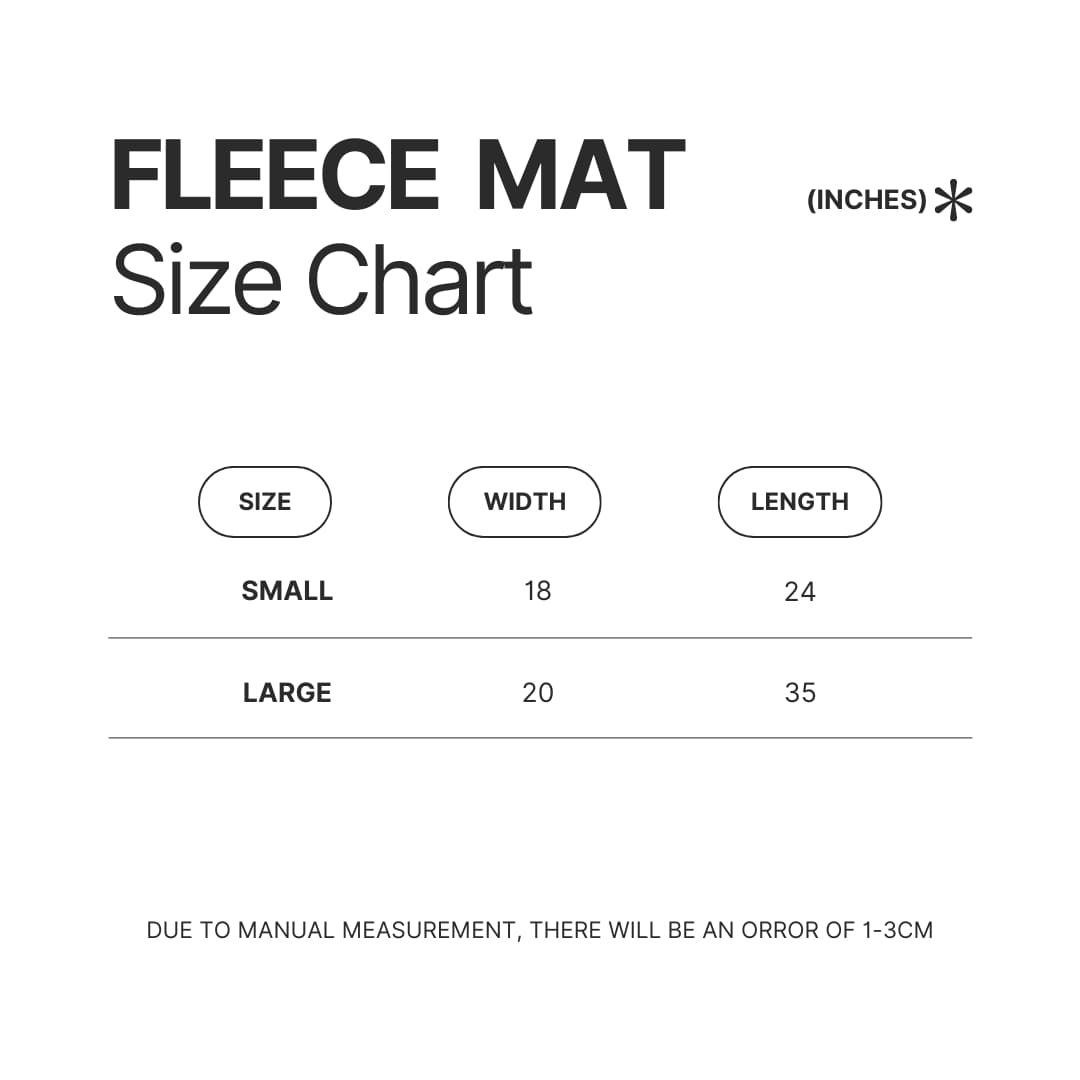 Fleece Mat Size Chart - Ascendance Of A Bookworm Store